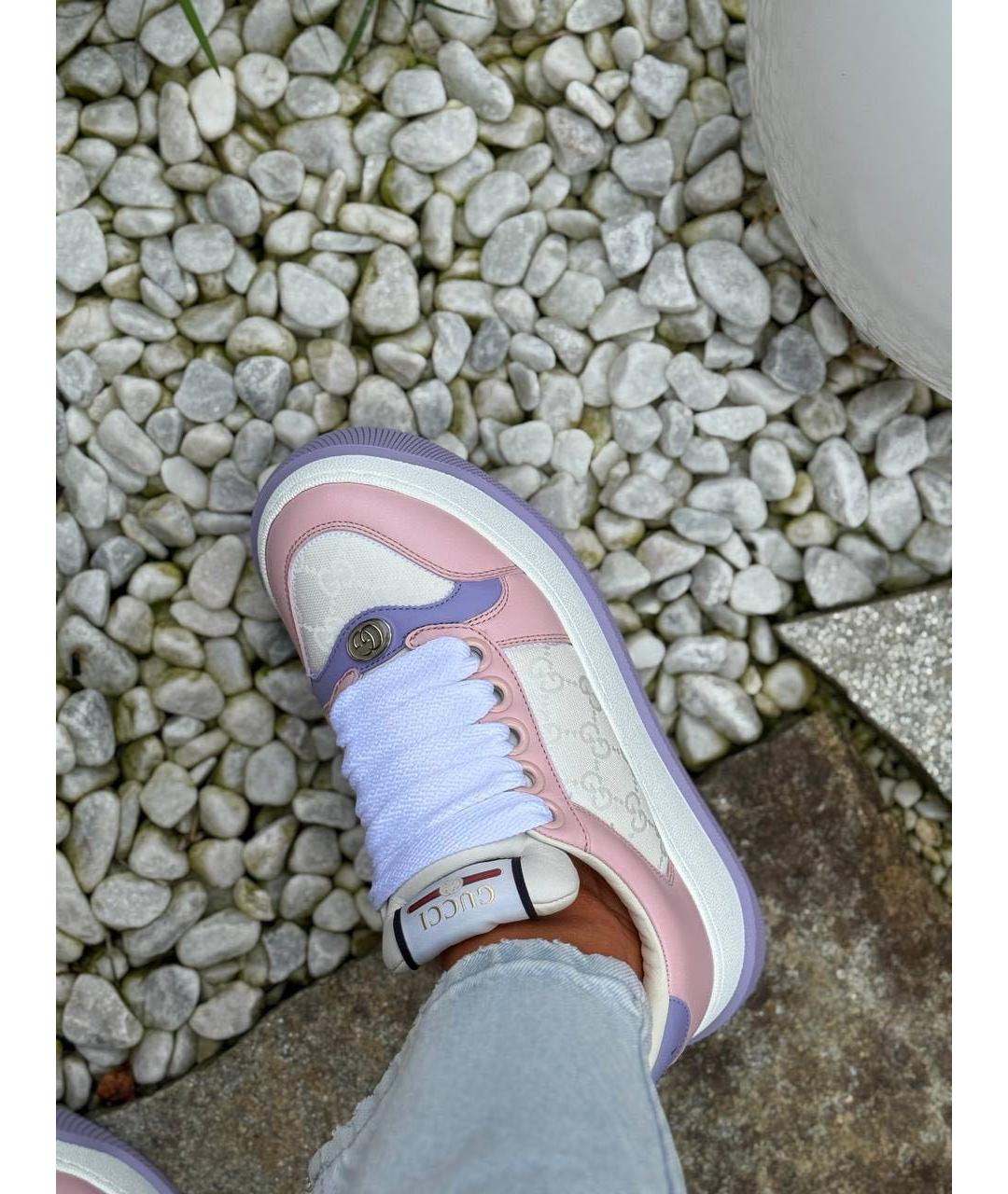 GUCCI Белые кожаные кеды, фото 8