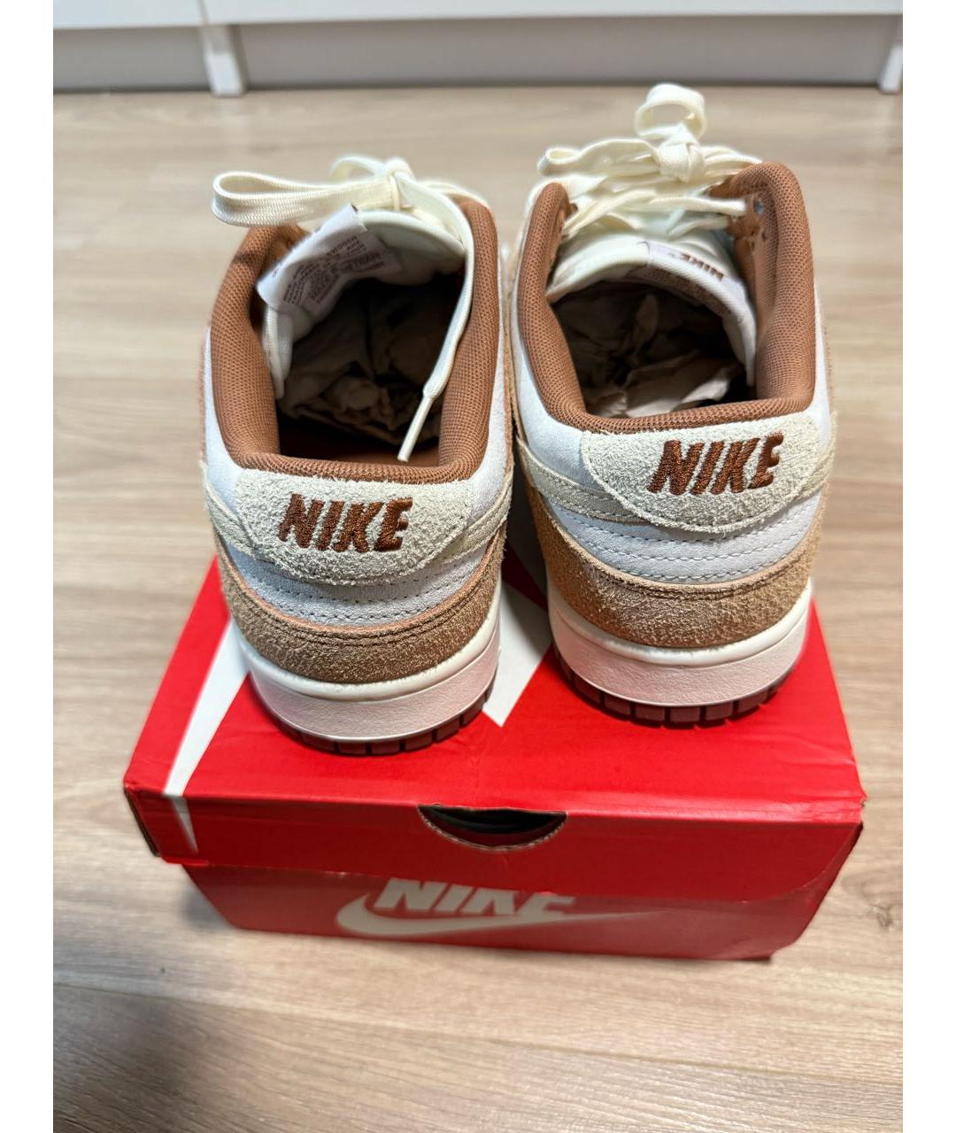 NIKE Бежевые замшевые низкие кроссовки / кеды, фото 4