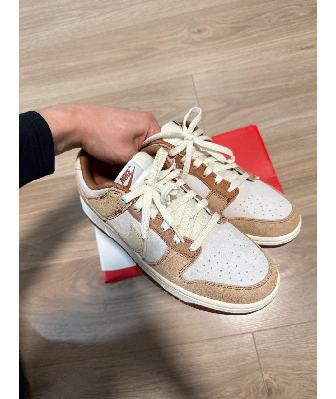 NIKE Бежевые замшевые низкие кроссовки / кеды, фото 5