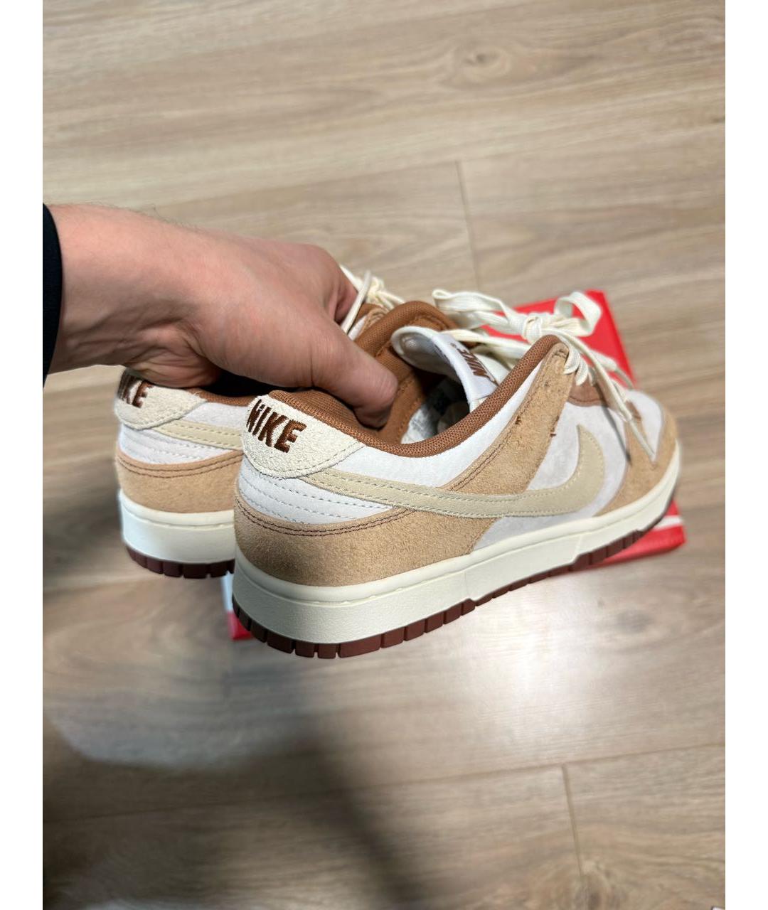 NIKE Бежевые замшевые низкие кроссовки / кеды, фото 7