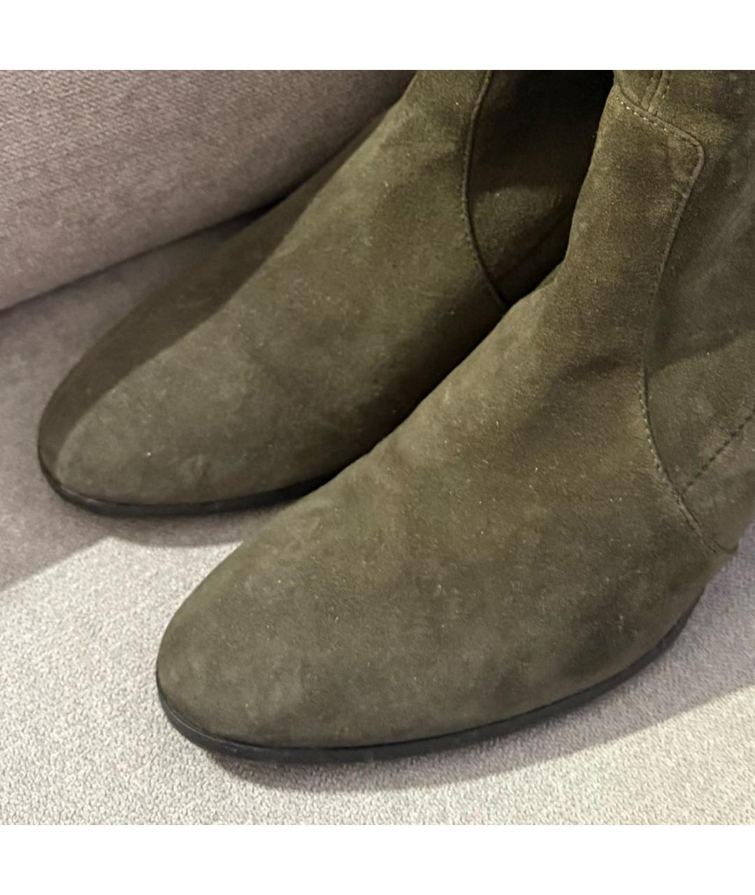 CASADEI Хаки замшевые ботфорты, фото 2