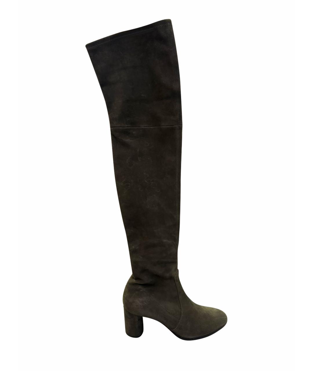 CASADEI Хаки замшевые ботфорты, фото 10