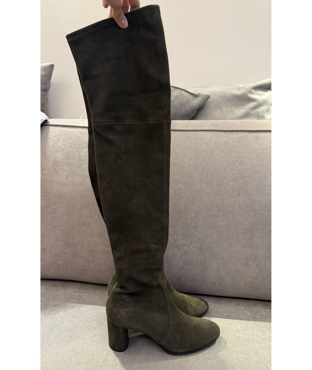 CASADEI Хаки замшевые ботфорты, фото 9