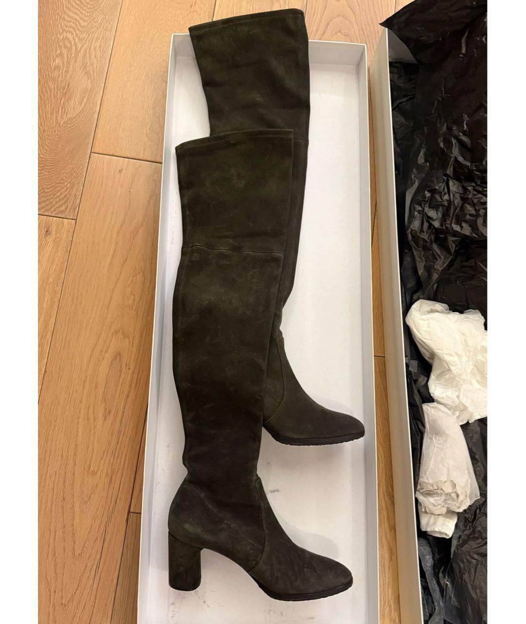 CASADEI Хаки замшевые ботфорты, фото 7