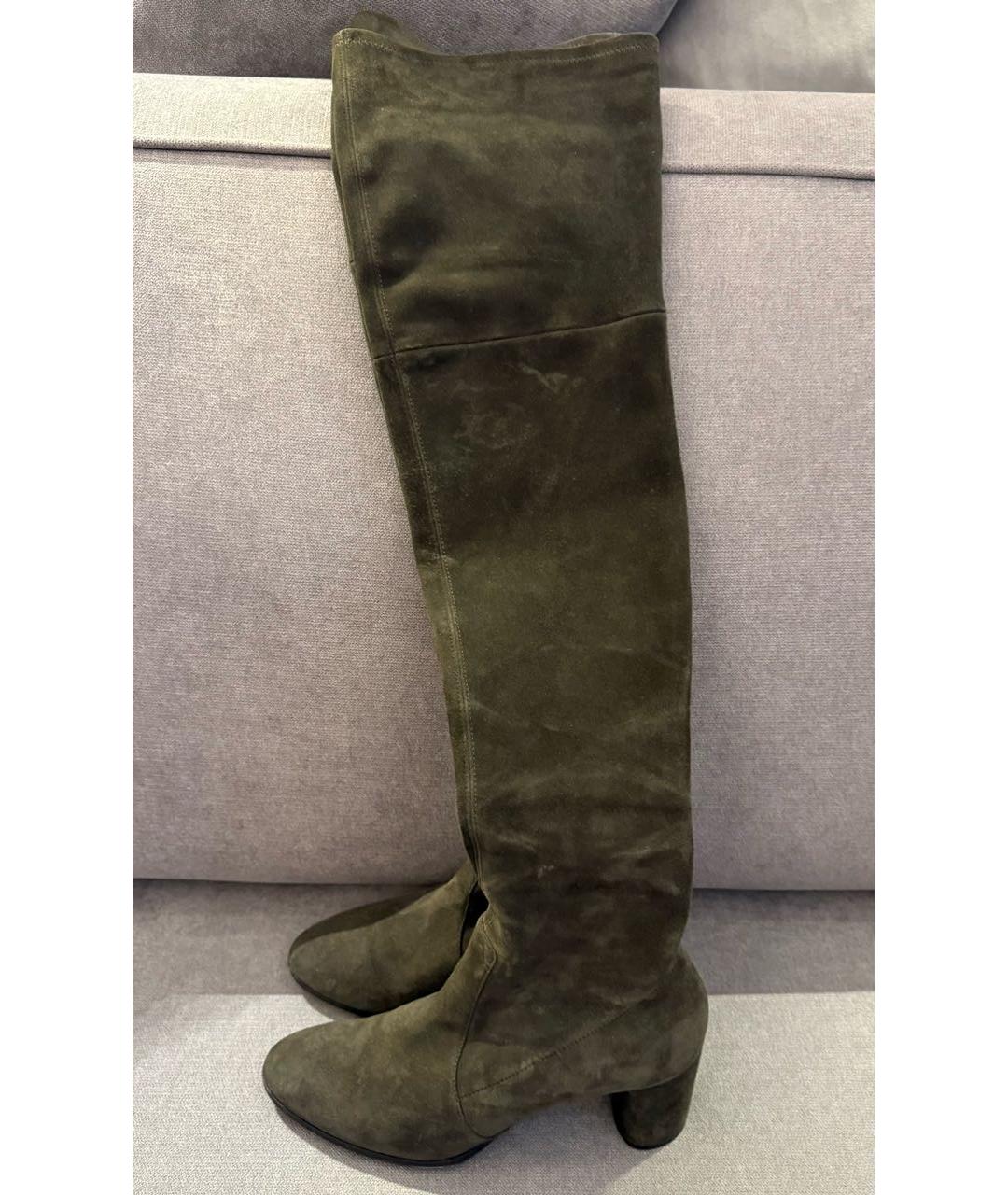 CASADEI Хаки замшевые ботфорты, фото 8