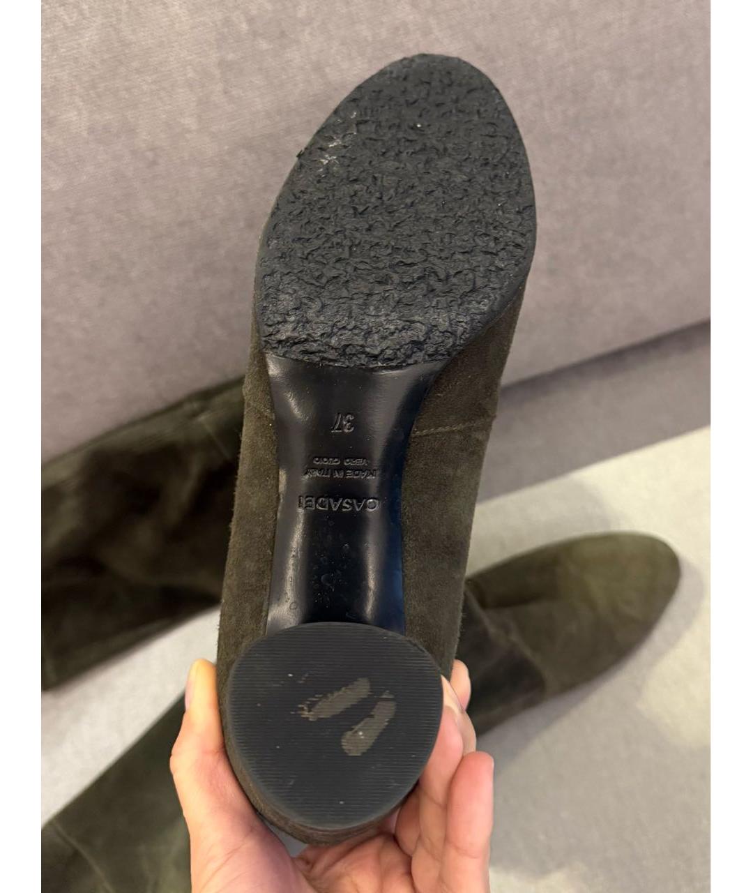 CASADEI Хаки замшевые ботфорты, фото 6