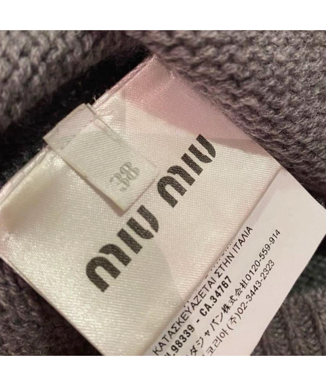 MIU MIU Серый шерстяной джемпер / свитер, фото 6