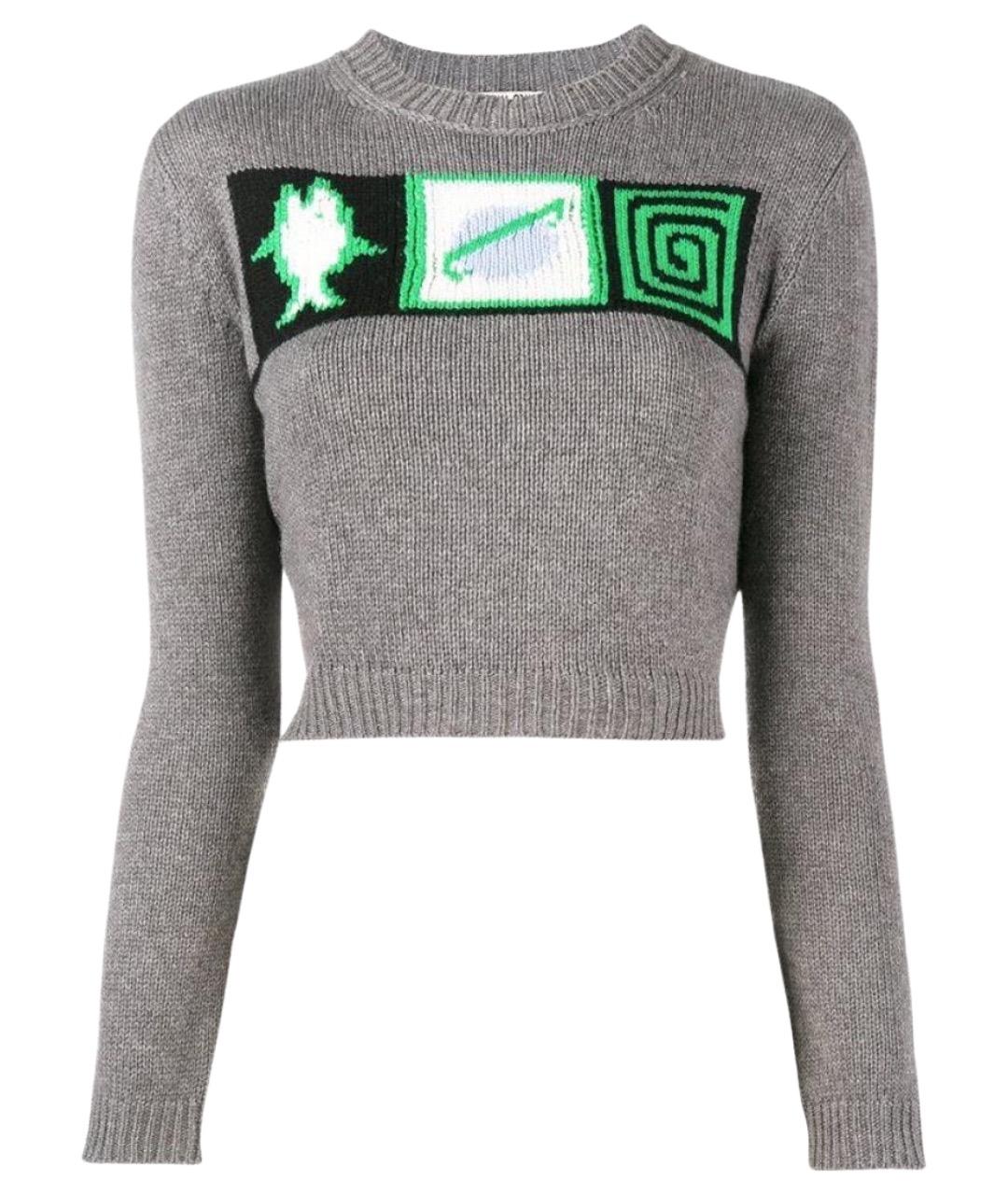 MIU MIU Серый шерстяной джемпер / свитер, фото 1