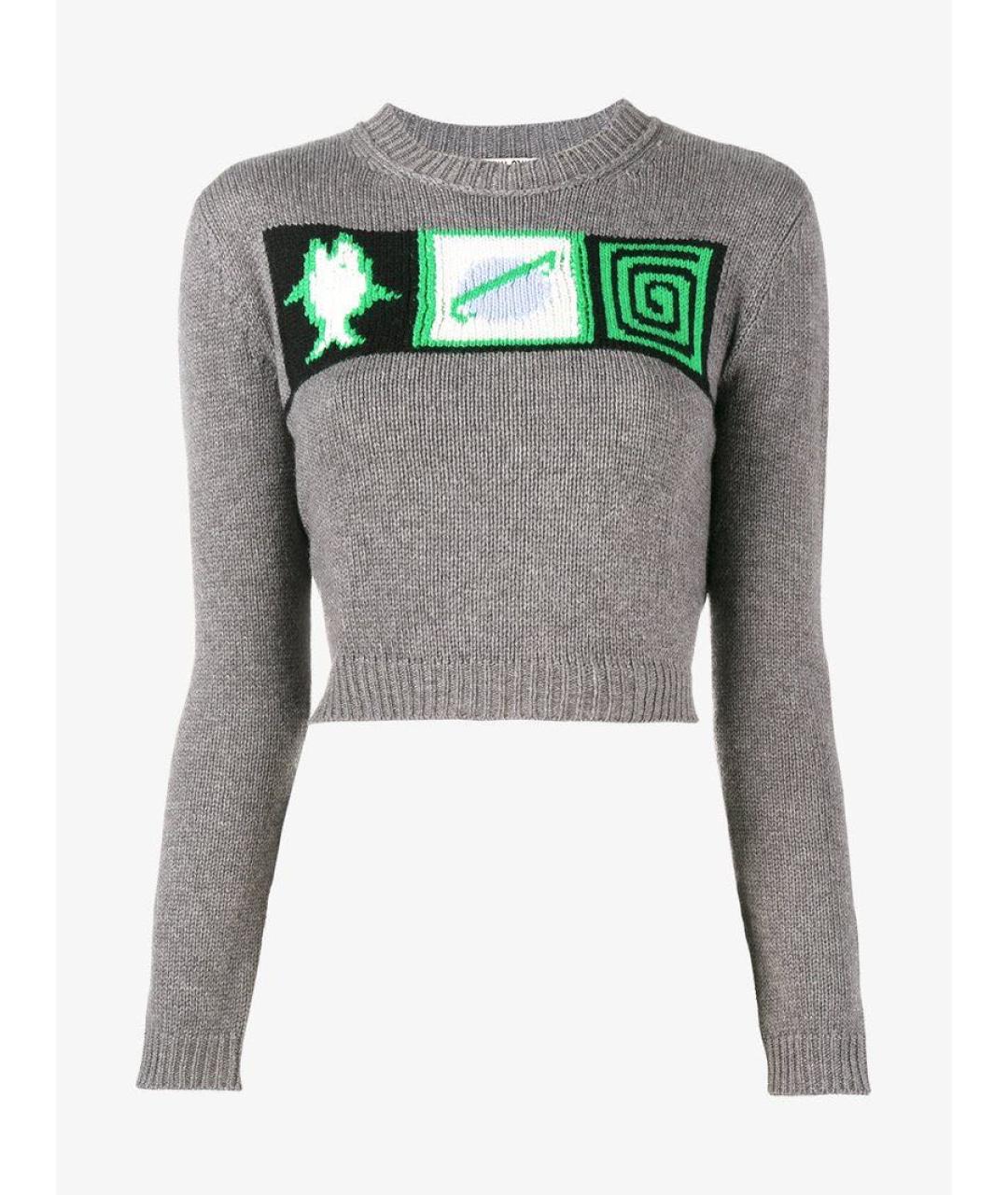 MIU MIU Серый шерстяной джемпер / свитер, фото 7