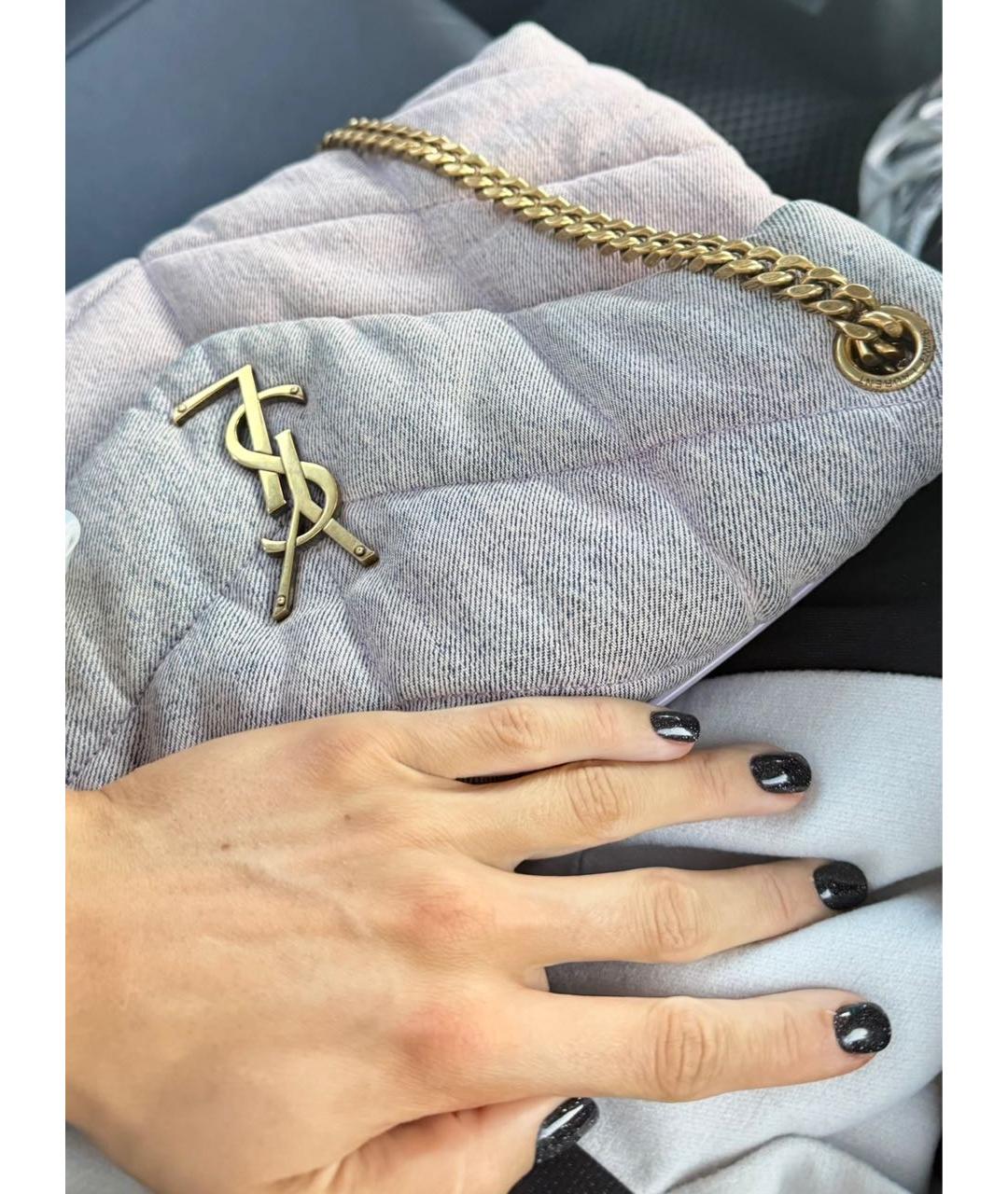 SAINT LAURENT Фиолетовая деним сумка через плечо, фото 7