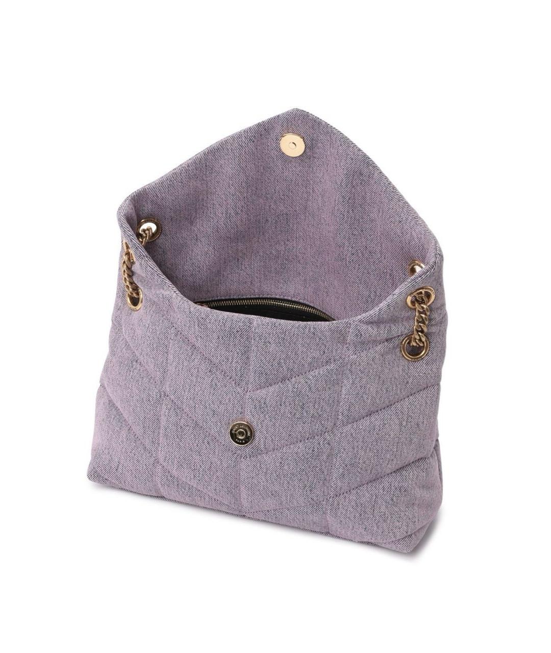 SAINT LAURENT Фиолетовая деним сумка через плечо, фото 2