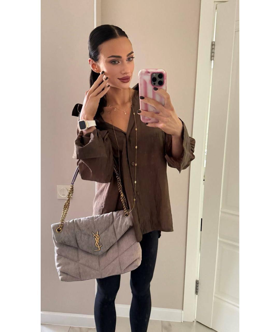 SAINT LAURENT Фиолетовая деним сумка через плечо, фото 6