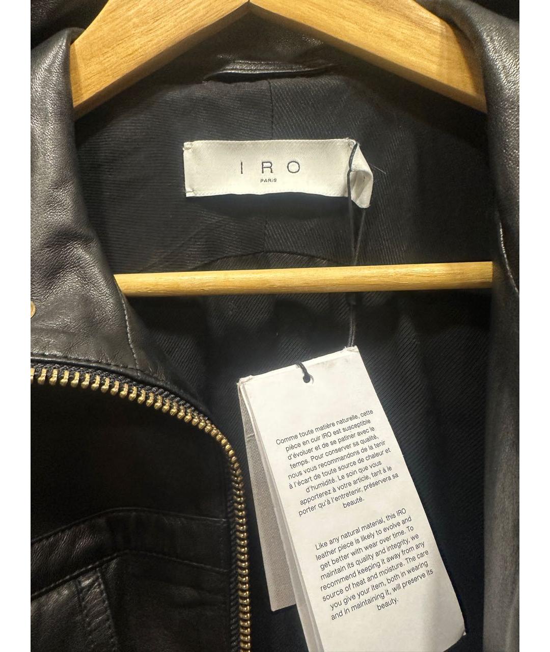 IRO Черная кожаная куртка, фото 3