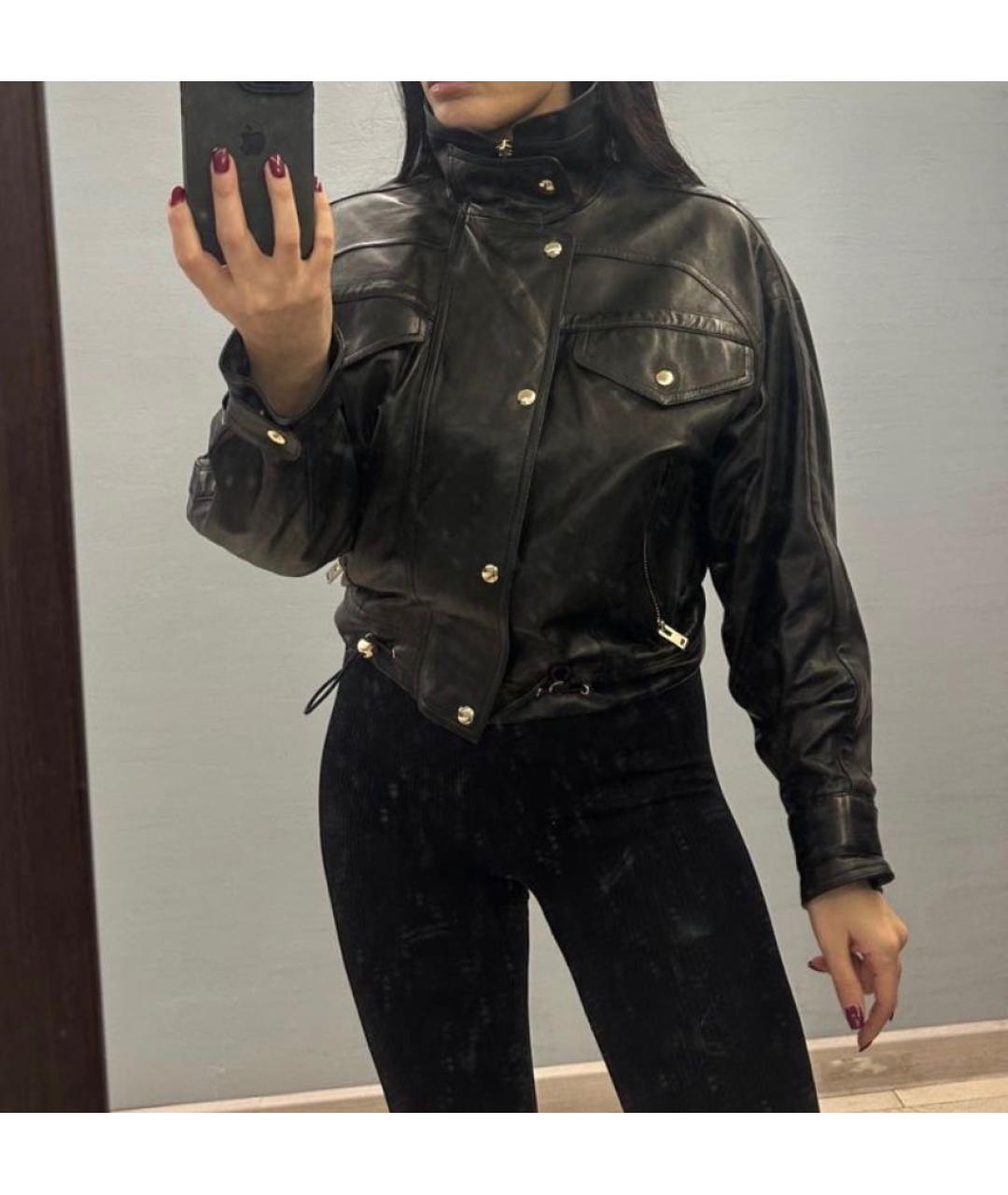 IRO Черная кожаная куртка, фото 6