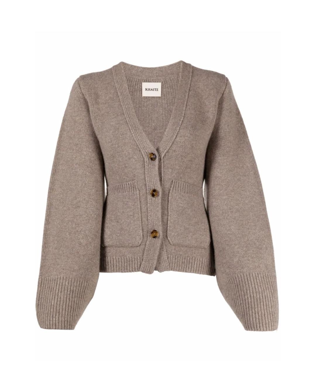 KHAITE Коричневый кашемировый кардиган, фото 1