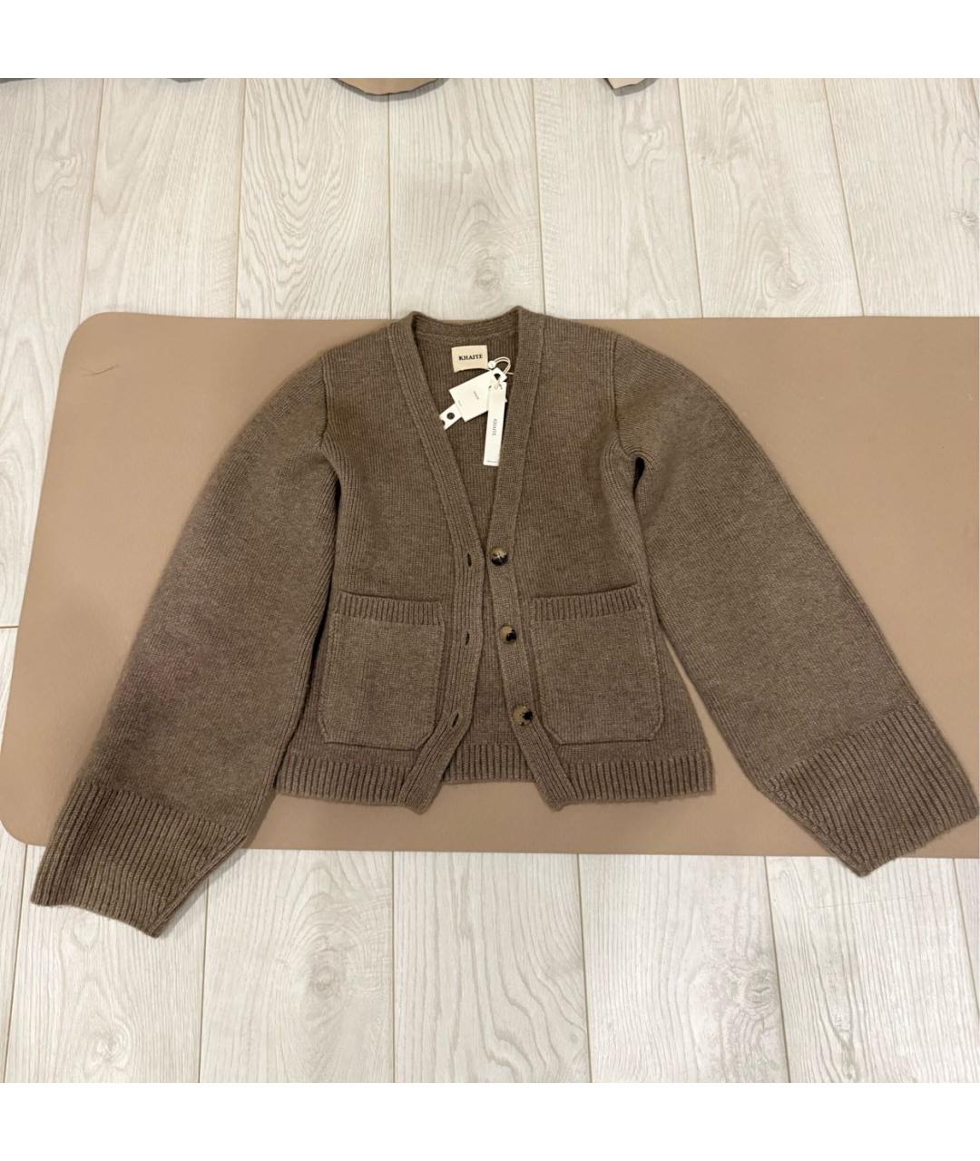 KHAITE Коричневый кашемировый кардиган, фото 2