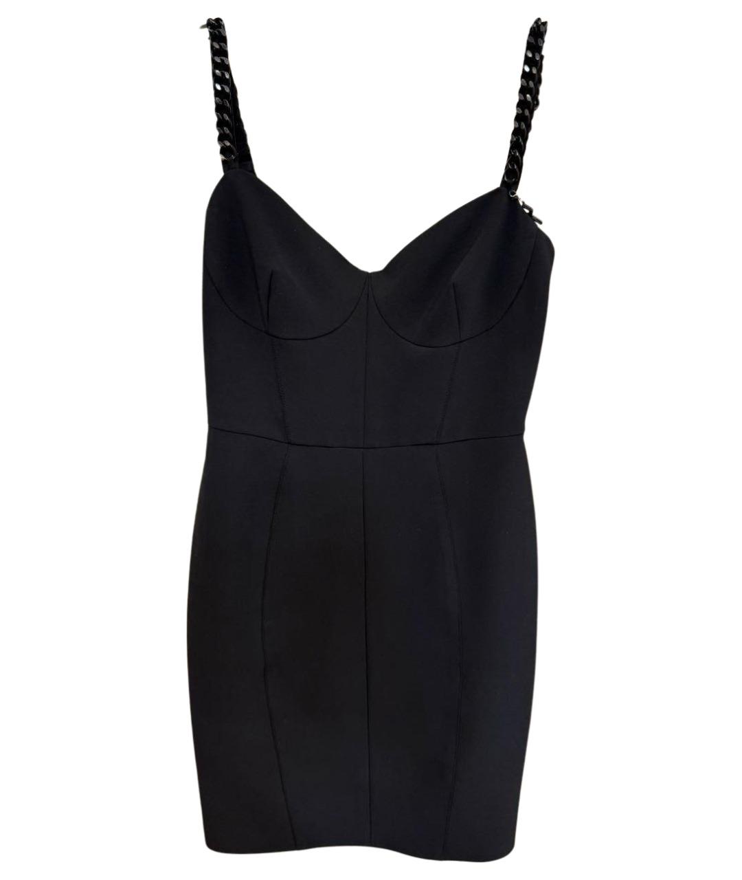 ELISABETTA FRANCHI Черное полиэстеровое коктейльное платье, фото 1