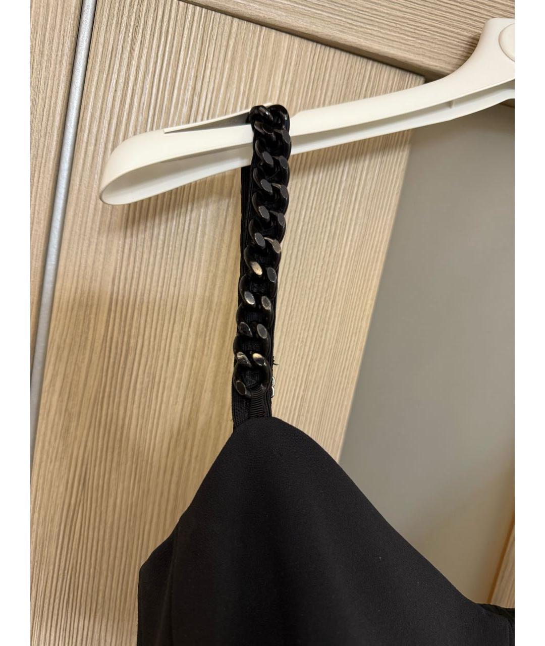 ELISABETTA FRANCHI Черное полиэстеровое коктейльное платье, фото 4