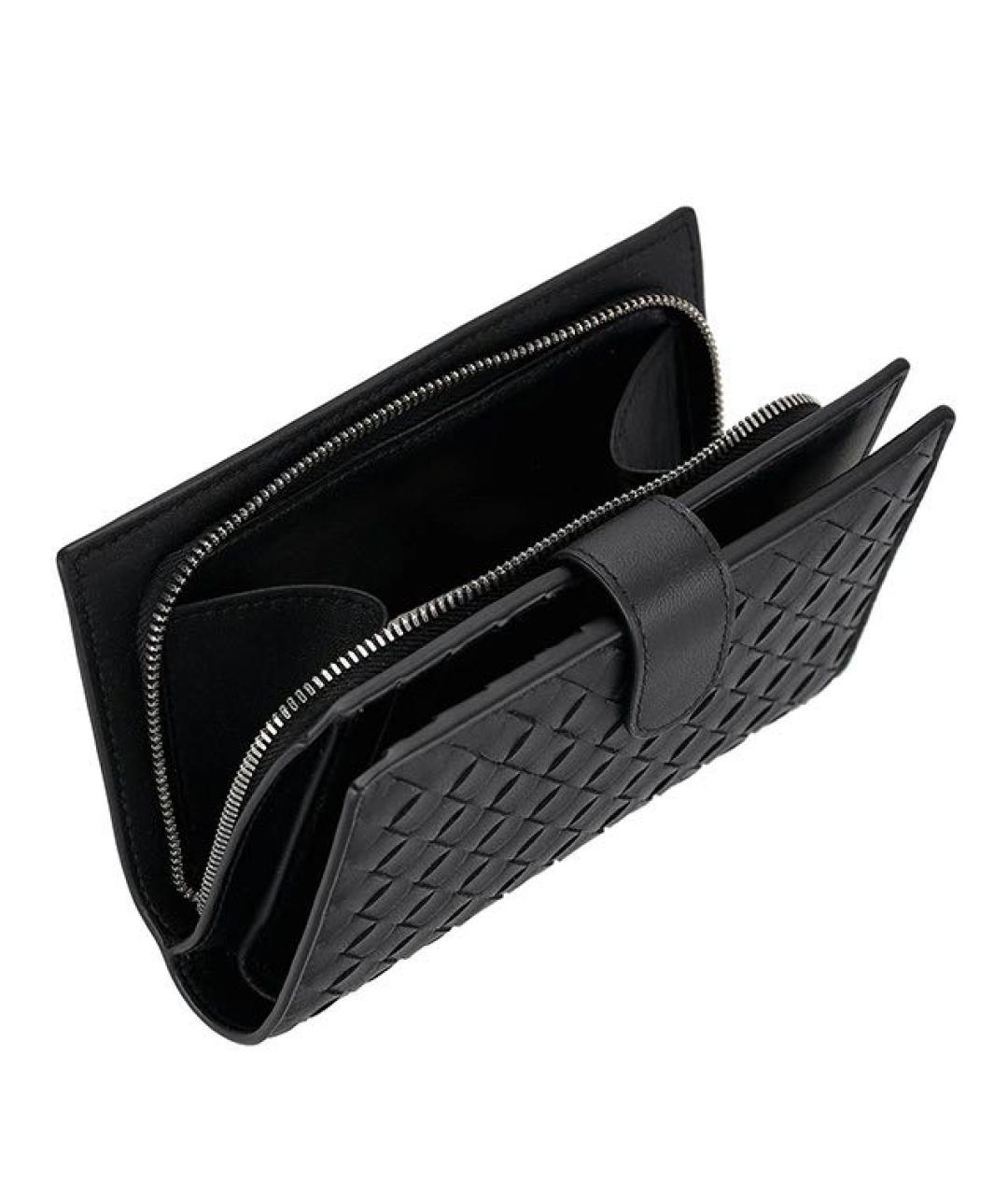 BOTTEGA VENETA Черный кожаный кошелек, фото 3
