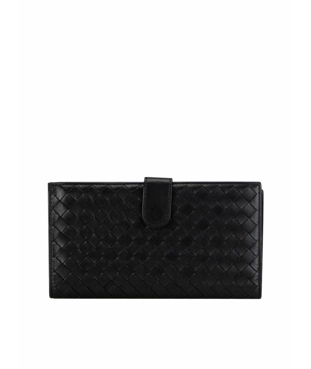 BOTTEGA VENETA Черный кожаный кошелек, фото 1