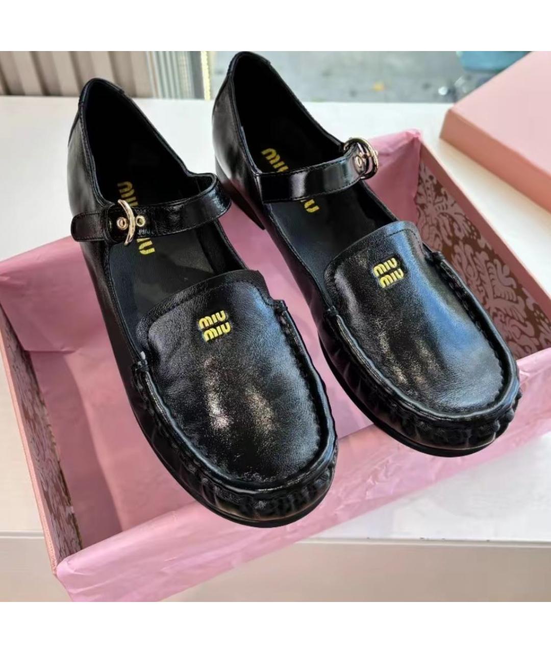 MIU MIU Черные туфли из лакированной кожи, фото 6