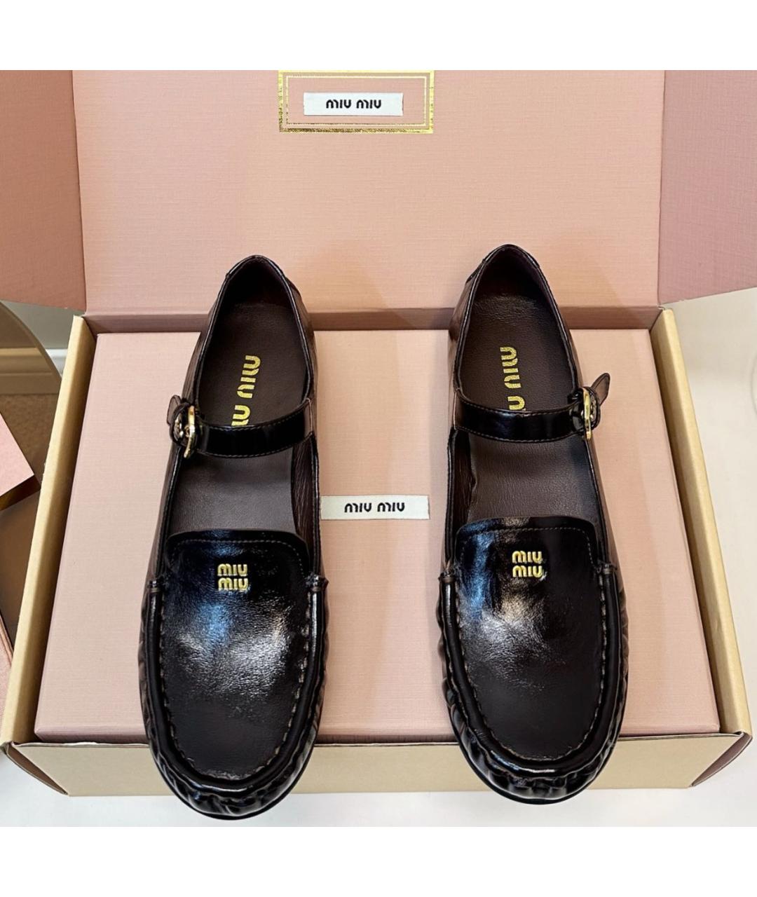 MIU MIU Черные туфли из лакированной кожи, фото 8