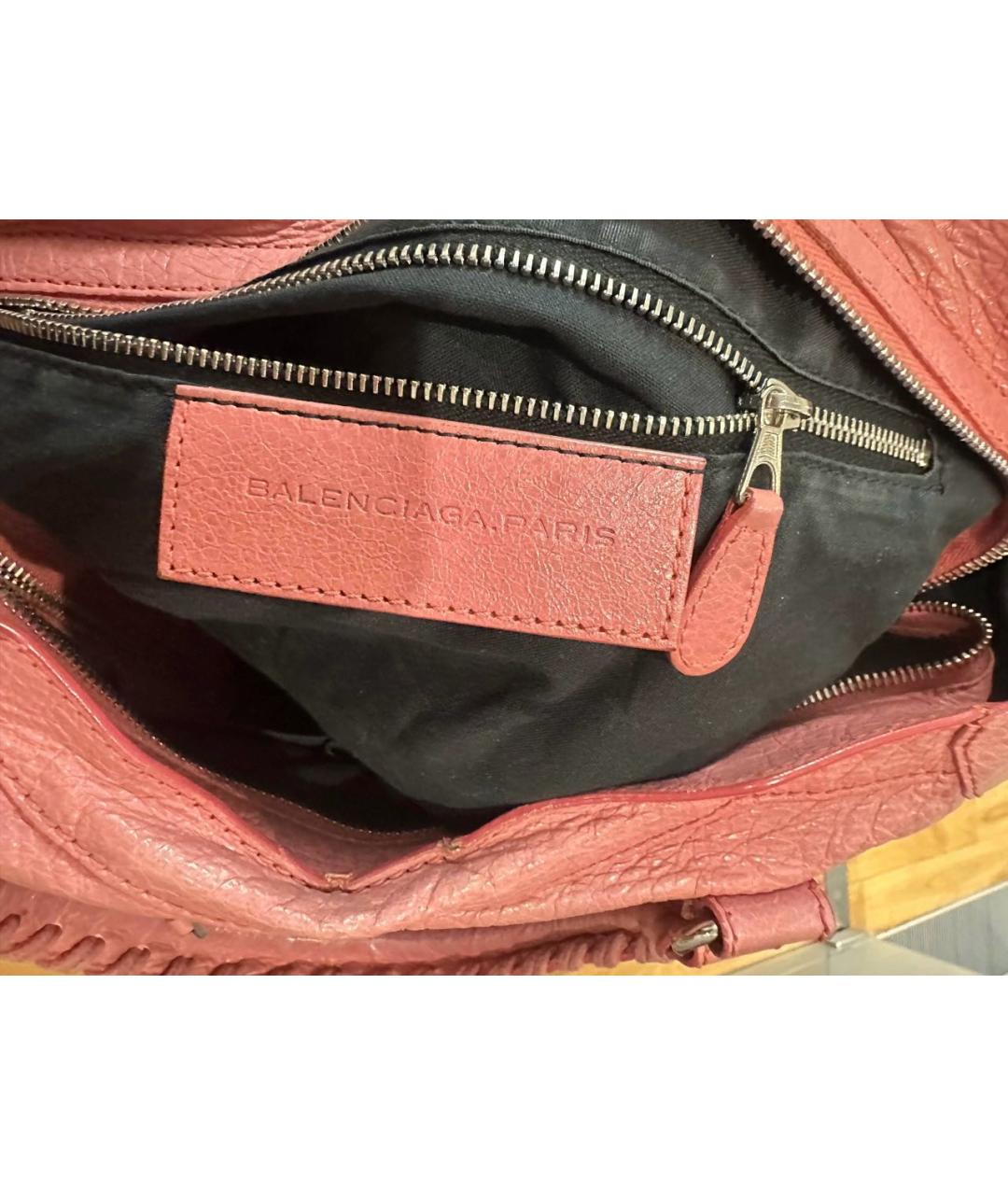 BALENCIAGA Розовая кожаная сумка тоут, фото 4