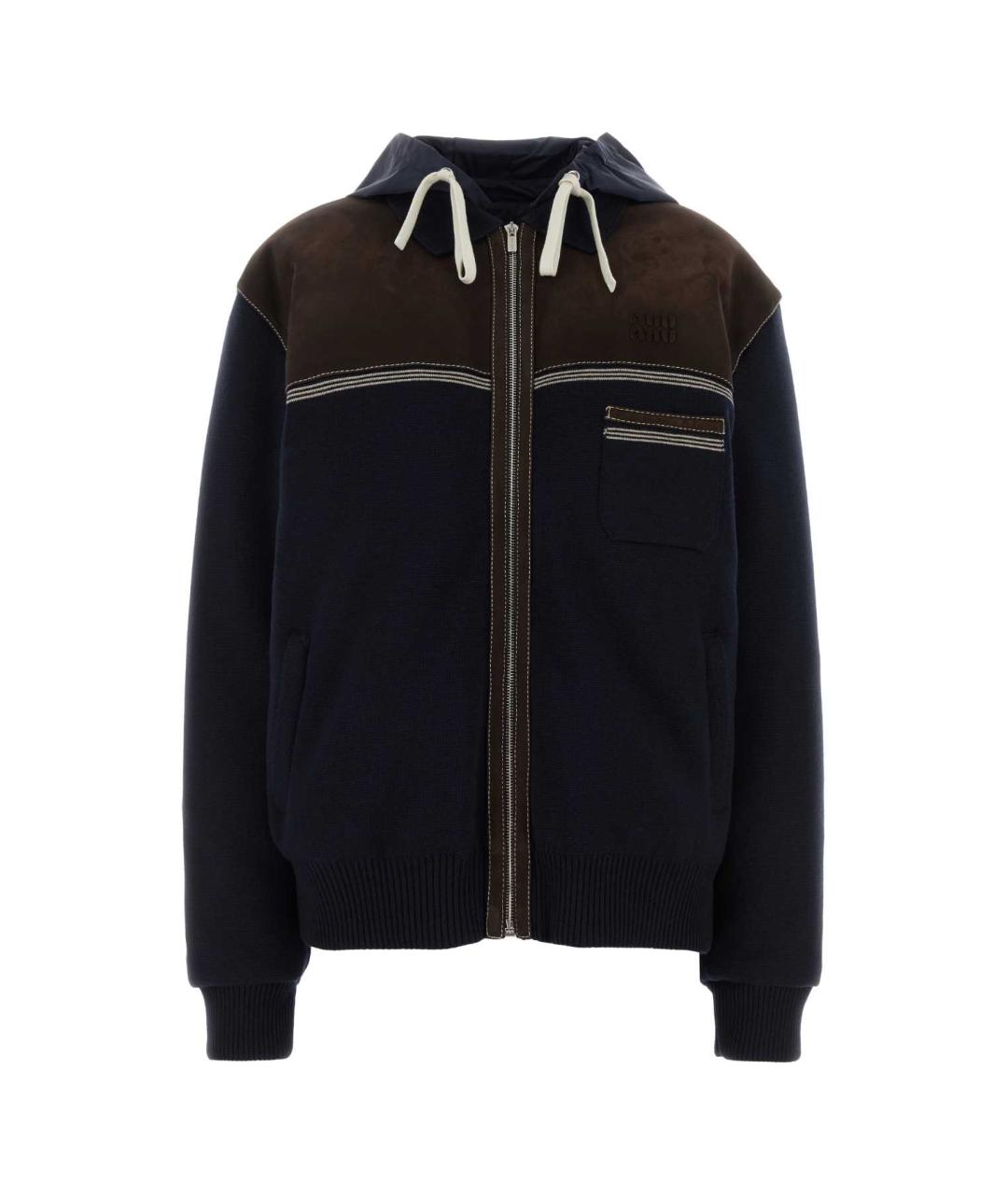 MIU MIU Темно-синяя шерстяная куртка, фото 1