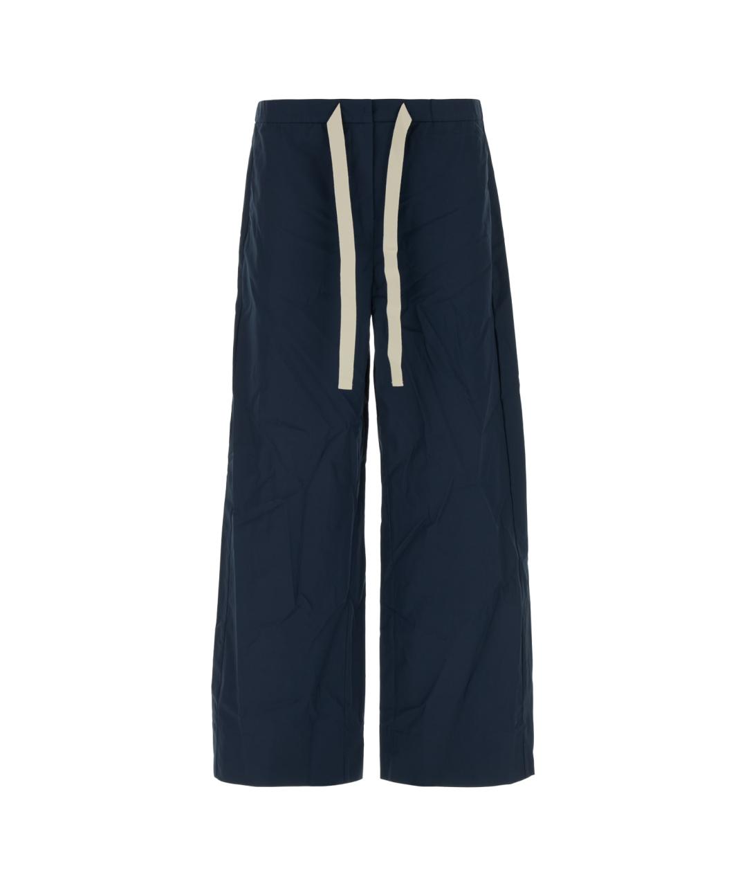 'S MAX MARA Синие хлопковые прямые брюки, фото 1