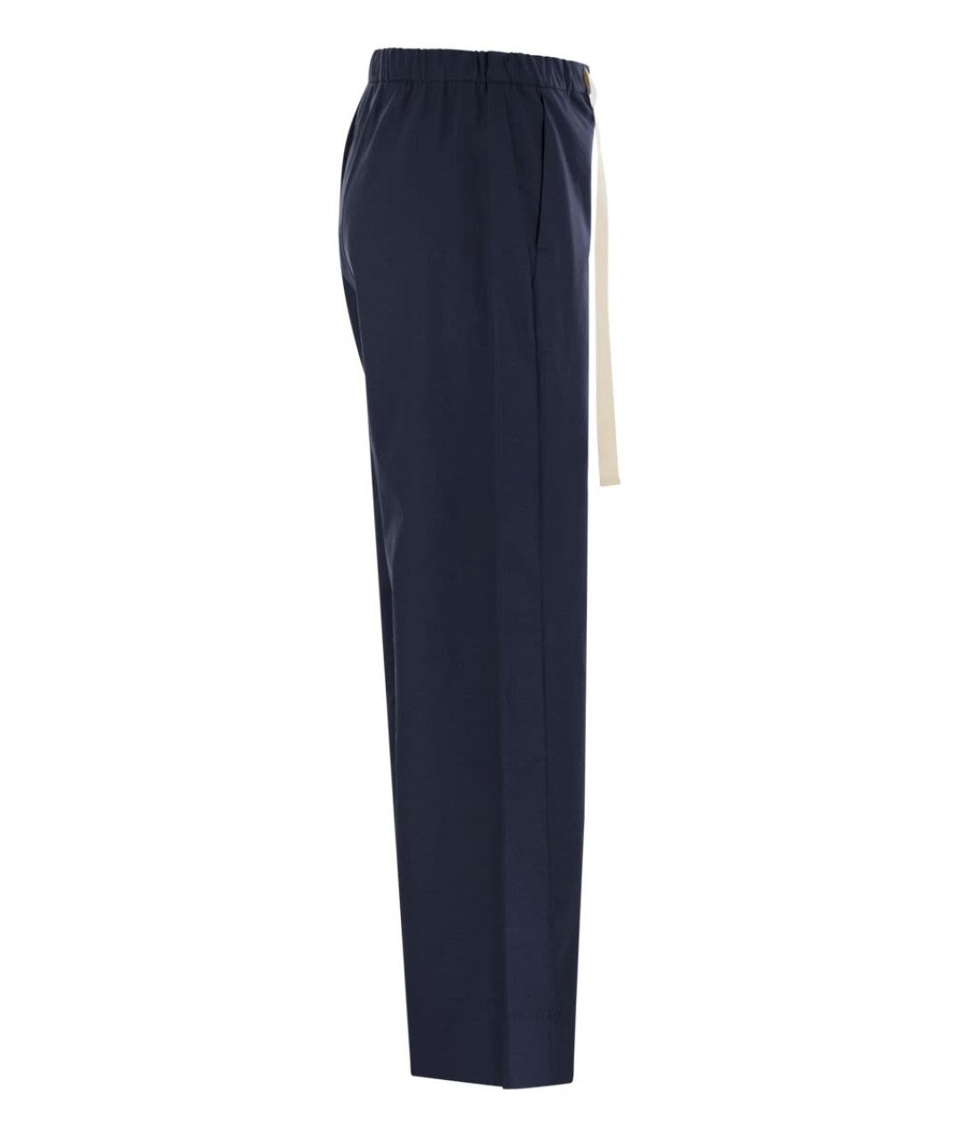 'S MAX MARA Синие хлопковые прямые брюки, фото 3