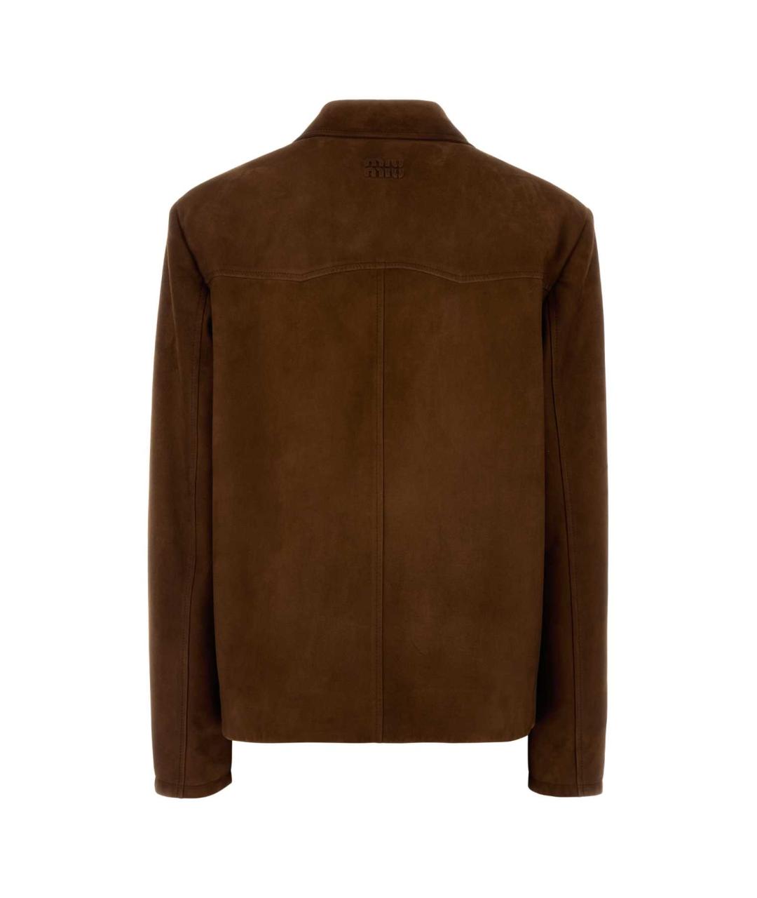 MIU MIU Коричневый замшевый жакет/пиджак, фото 2