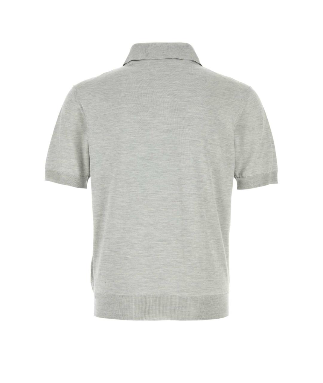 PRADA Серое поло с коротким рукавом, фото 2