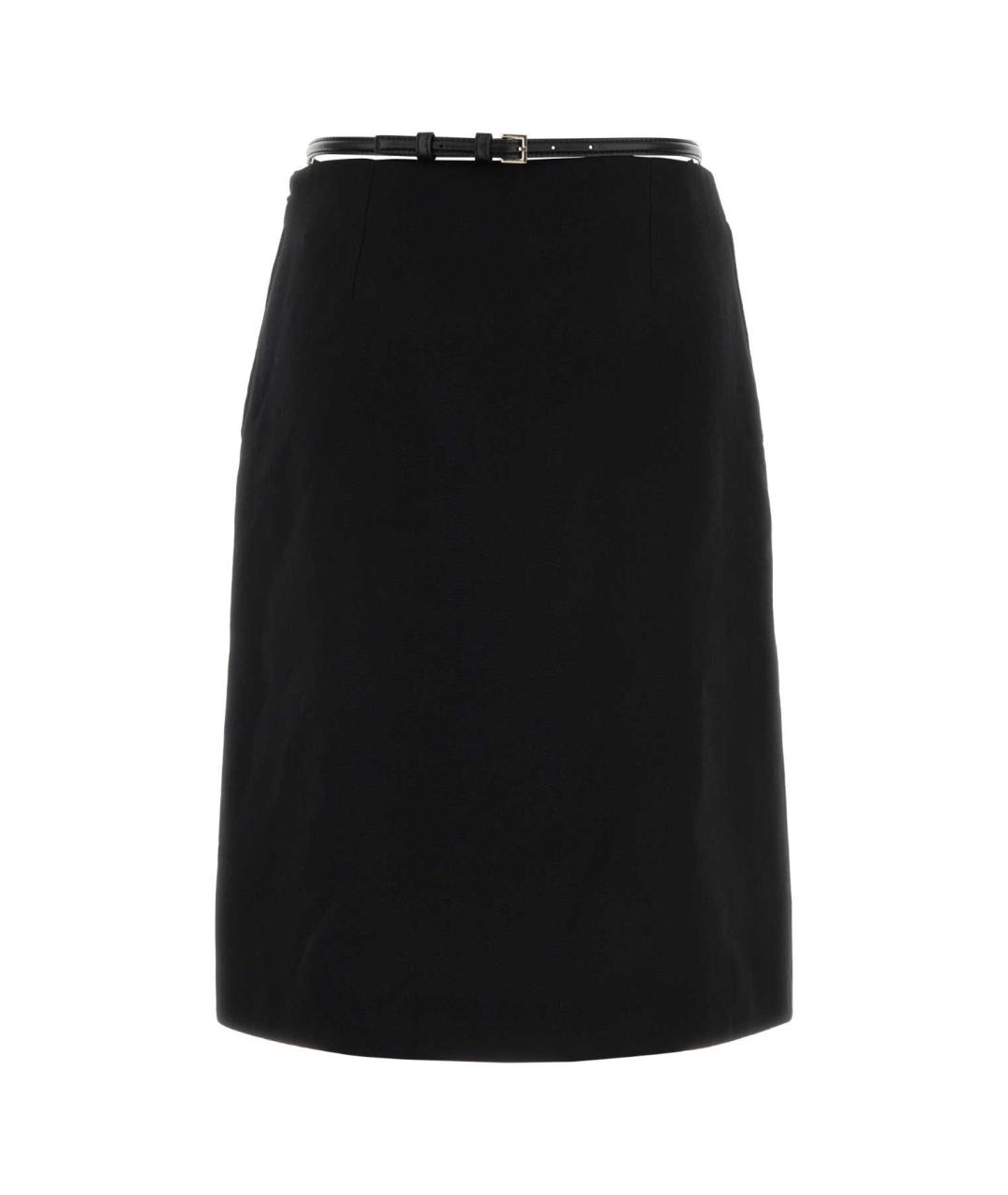 GUCCI Черная шерстяная юбка миди, фото 2