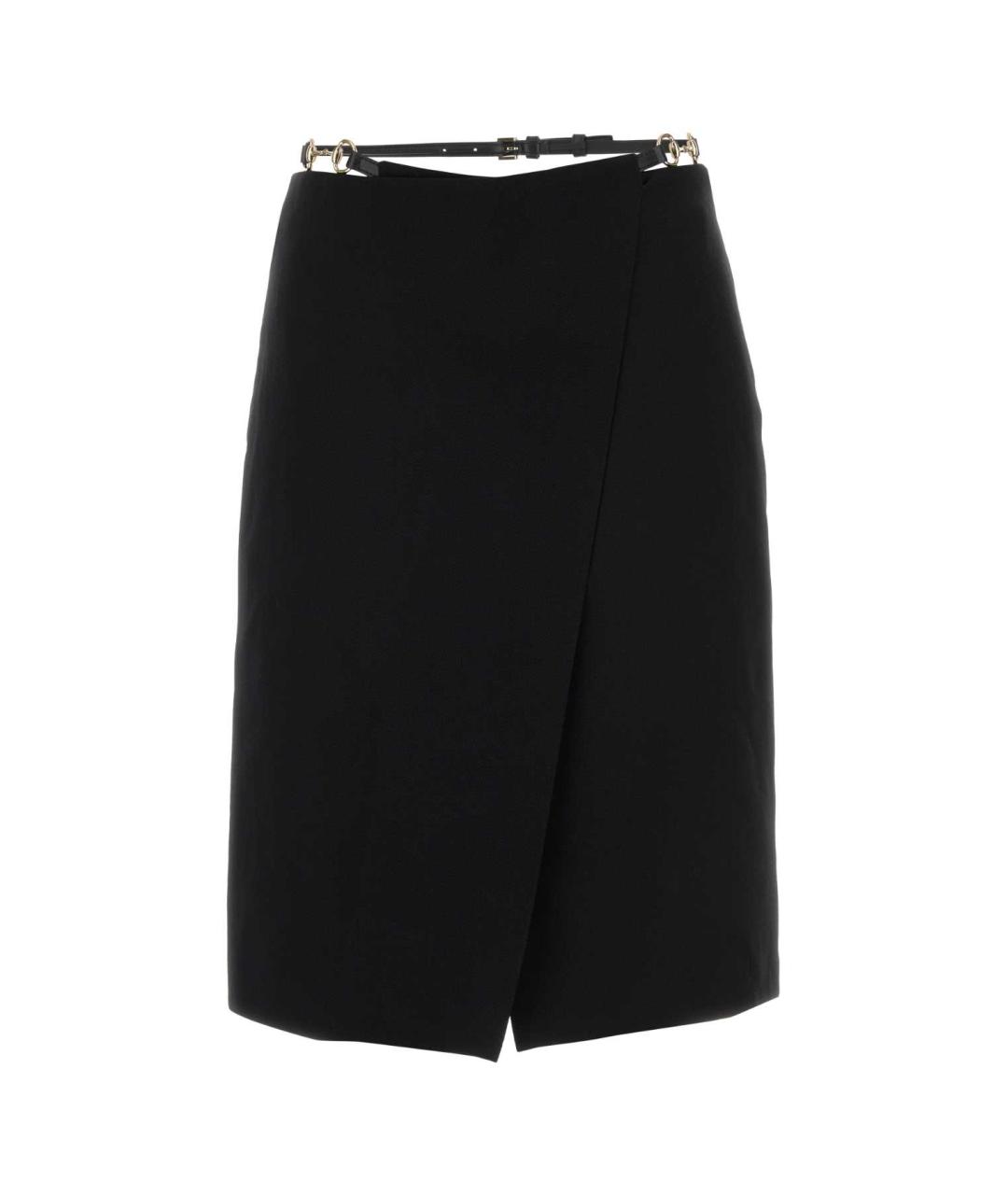 GUCCI Черная шерстяная юбка миди, фото 1