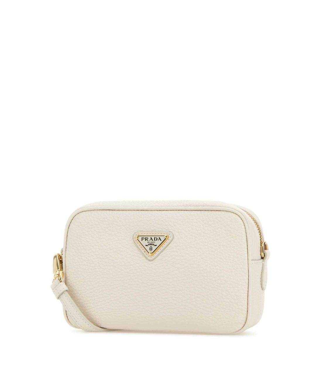 PRADA Белая кожаная сумка через плечо, фото 2
