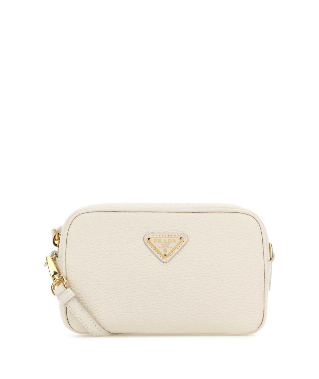 PRADA Белая кожаная сумка через плечо, фото 1