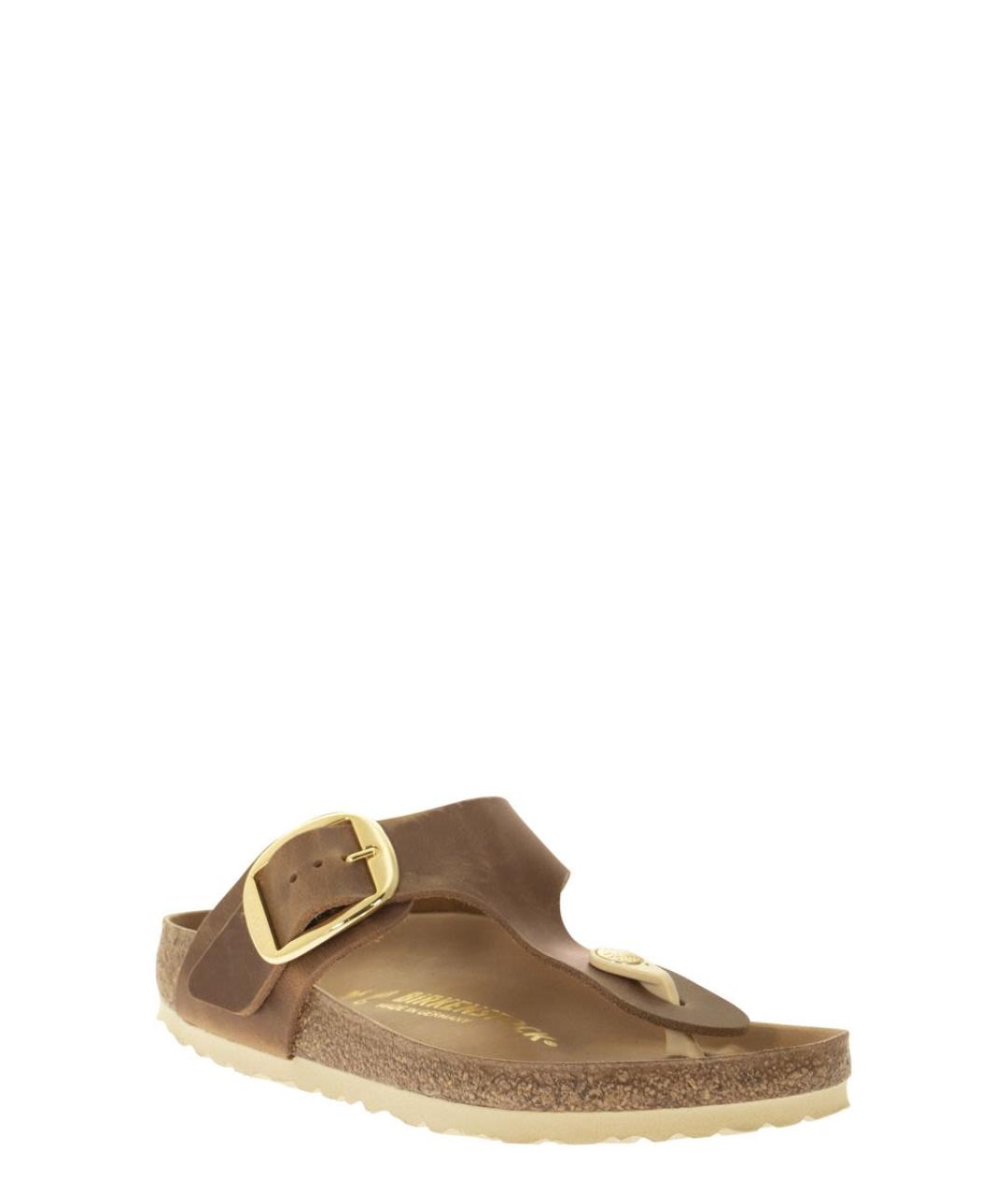 BIRKENSTOCK Коричневые кожаные шлепанцы, фото 2