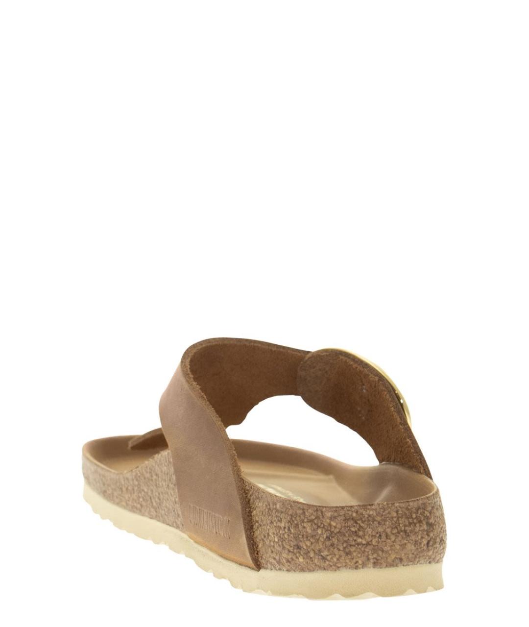 BIRKENSTOCK Коричневые кожаные шлепанцы, фото 3