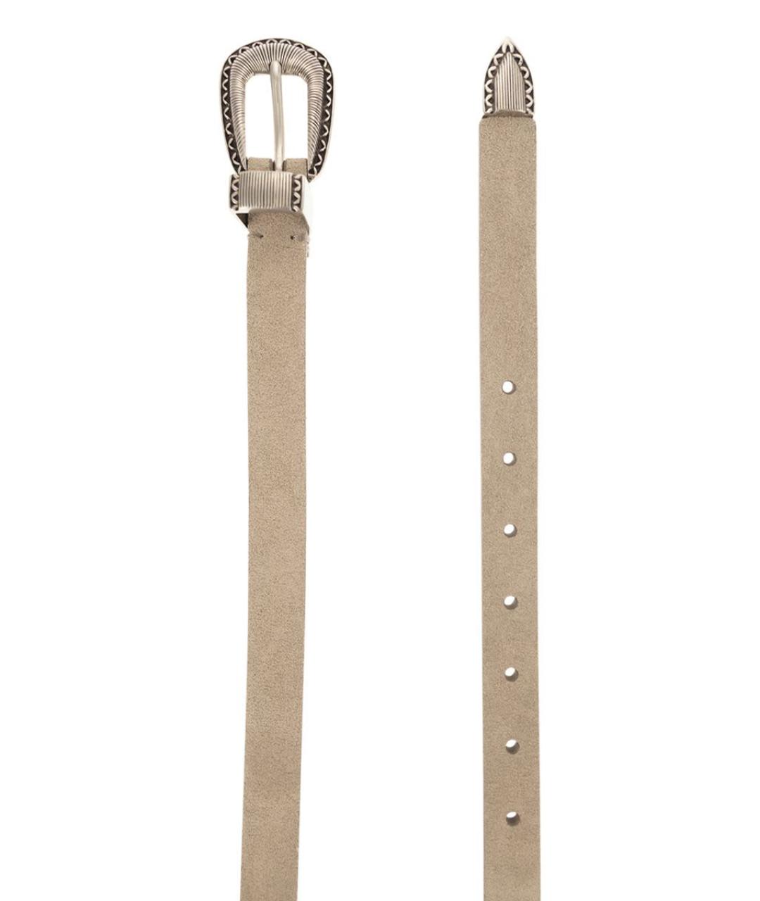 BRUNELLO CUCINELLI Бежевый кожаный ремень, фото 2