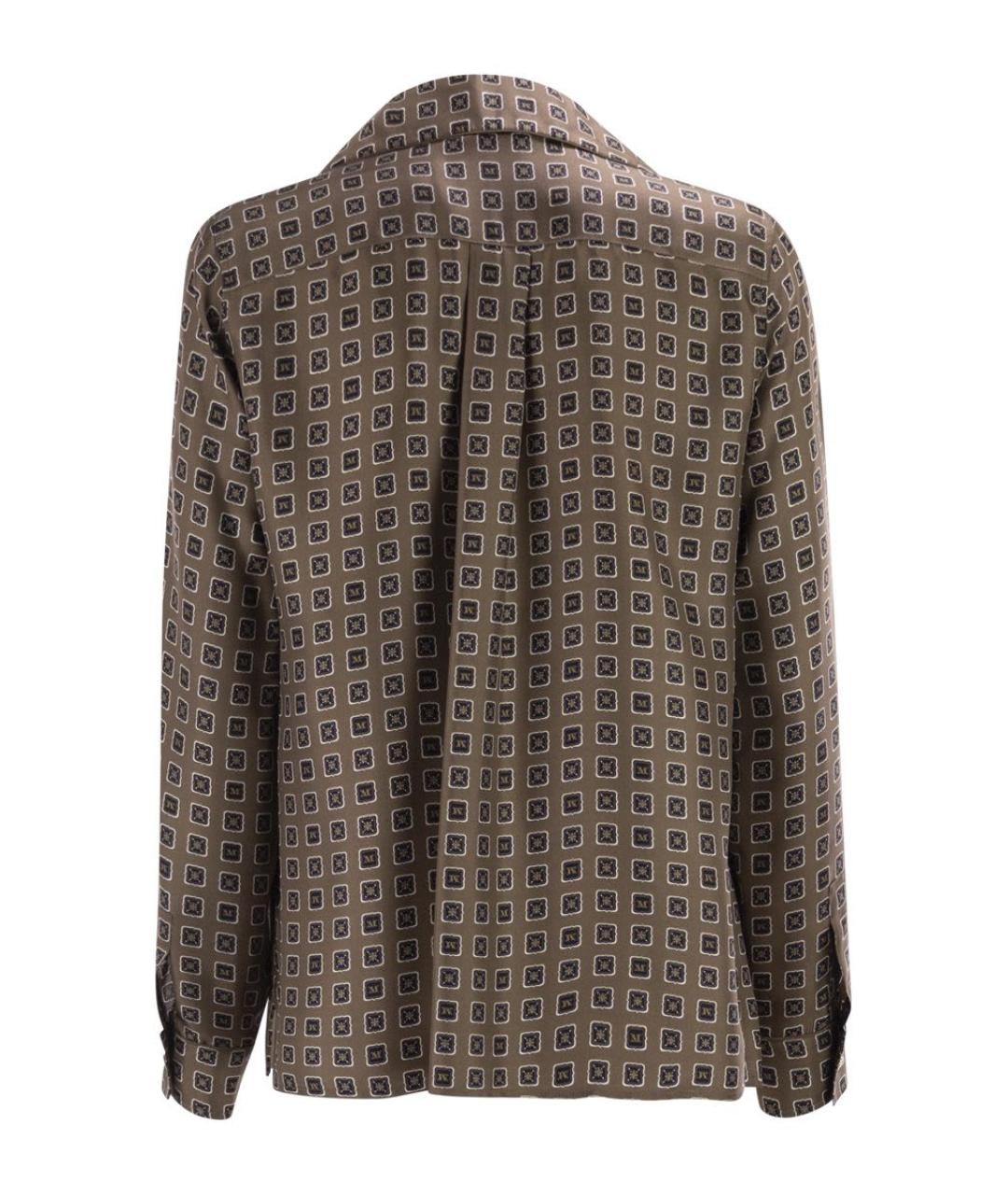 MAX MARA Коричневая шелковая рубашка, фото 2