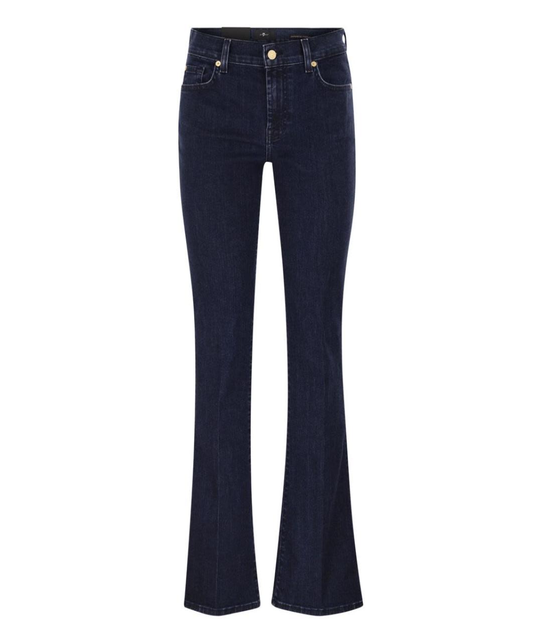 7 FOR ALL MANKIND Темно-синие хлопковые джинсы слим, фото 1