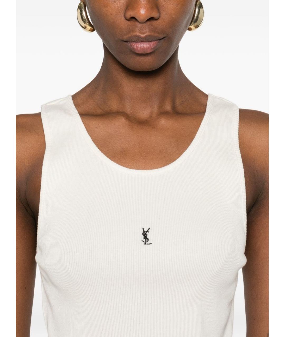 SAINT LAURENT Желтая хлопковая майка, фото 3