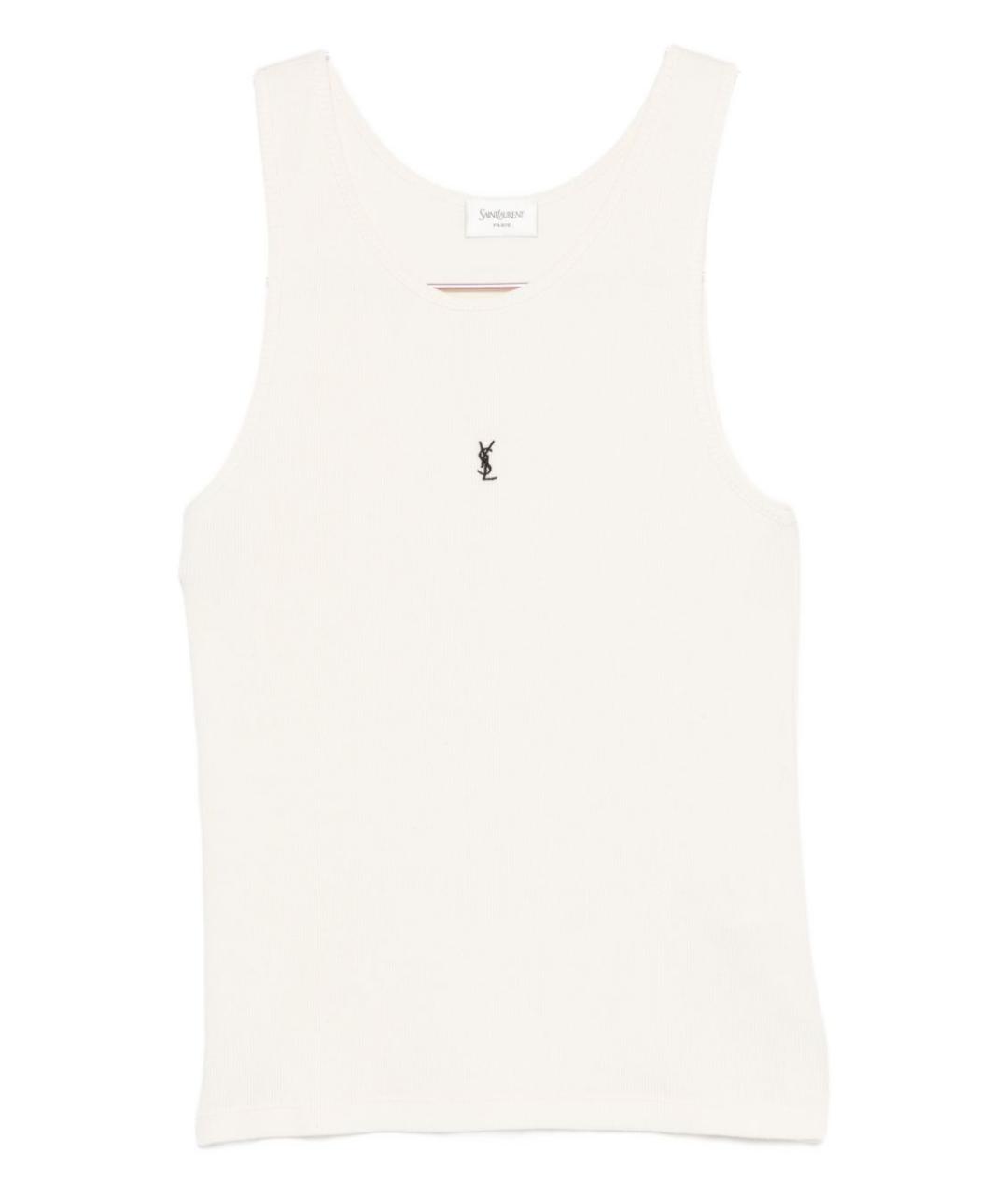 SAINT LAURENT Желтая хлопковая майка, фото 1