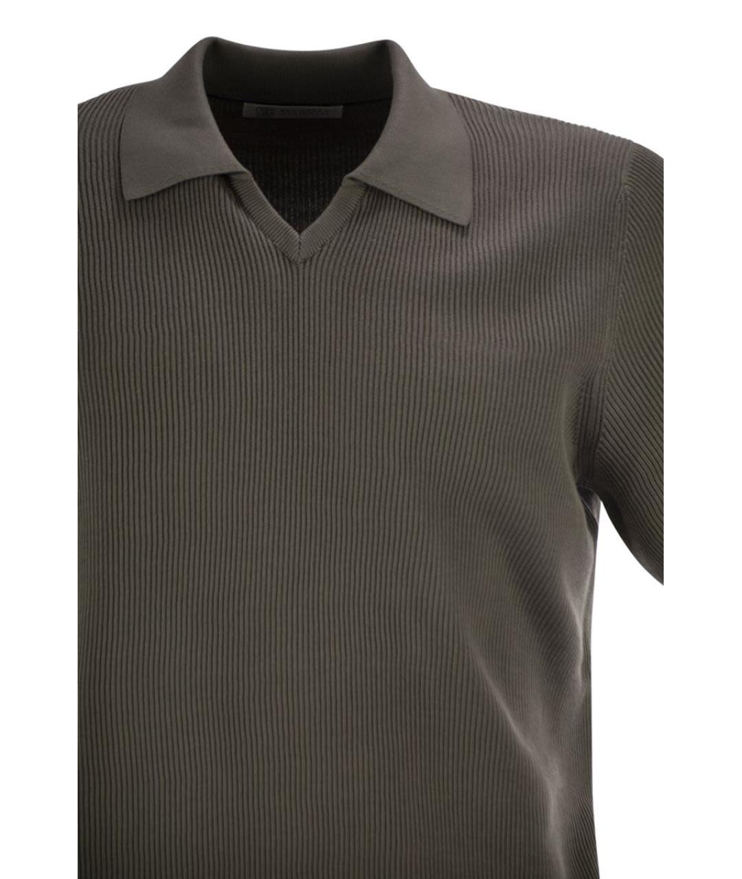 BRUNELLO CUCINELLI Хаки хлопковая футболка, фото 4