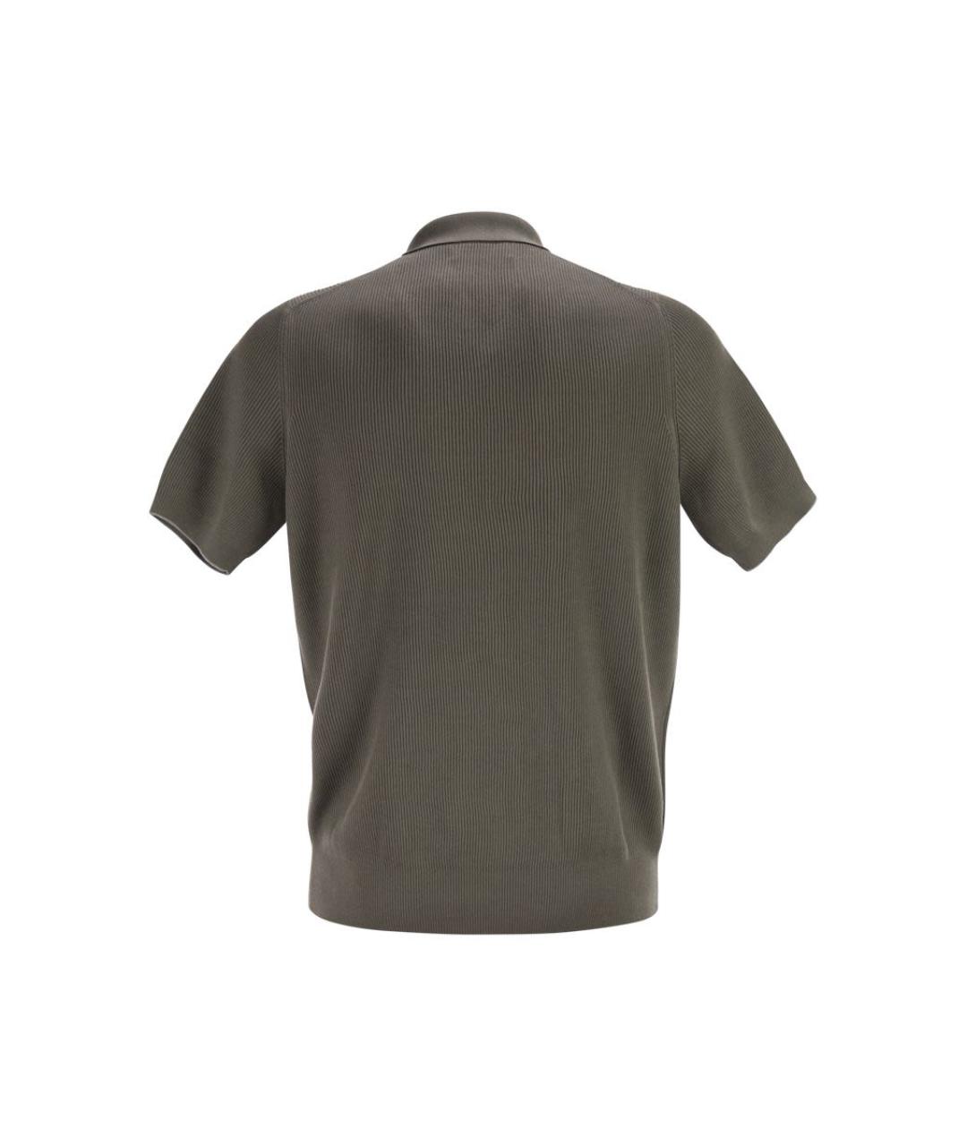 BRUNELLO CUCINELLI Хаки хлопковая футболка, фото 2