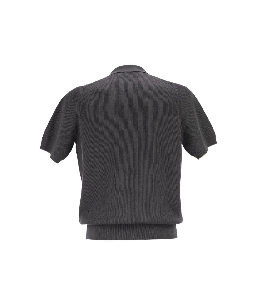 BRUNELLO CUCINELLI Серая хлопковая футболка, фото 2