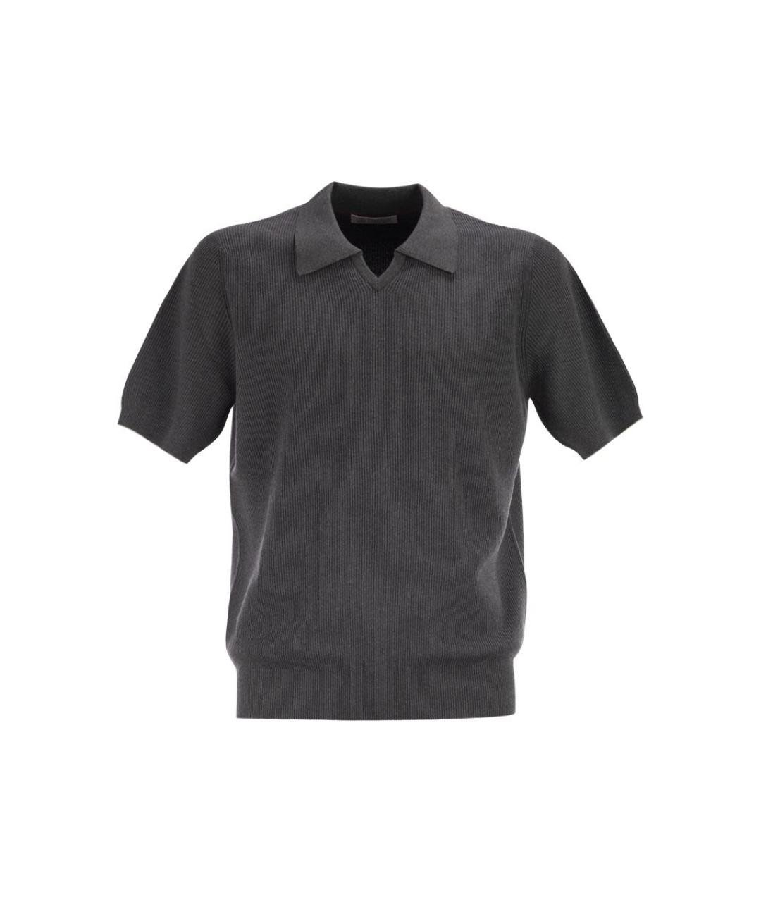 BRUNELLO CUCINELLI Серая хлопковая футболка, фото 1