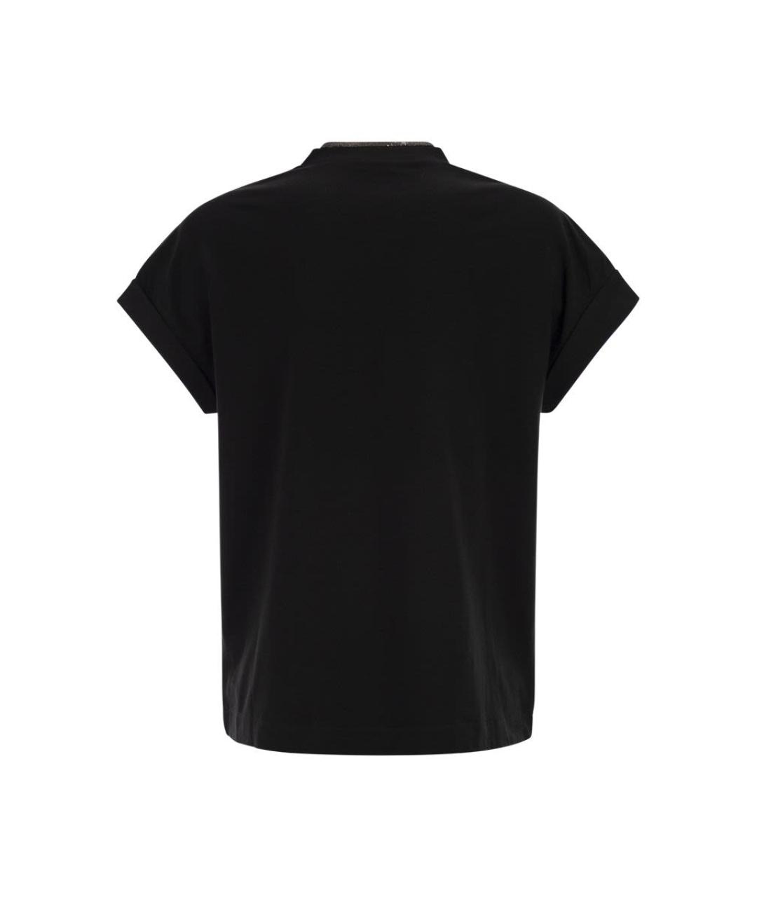 BRUNELLO CUCINELLI Черная хлопковая футболка, фото 2