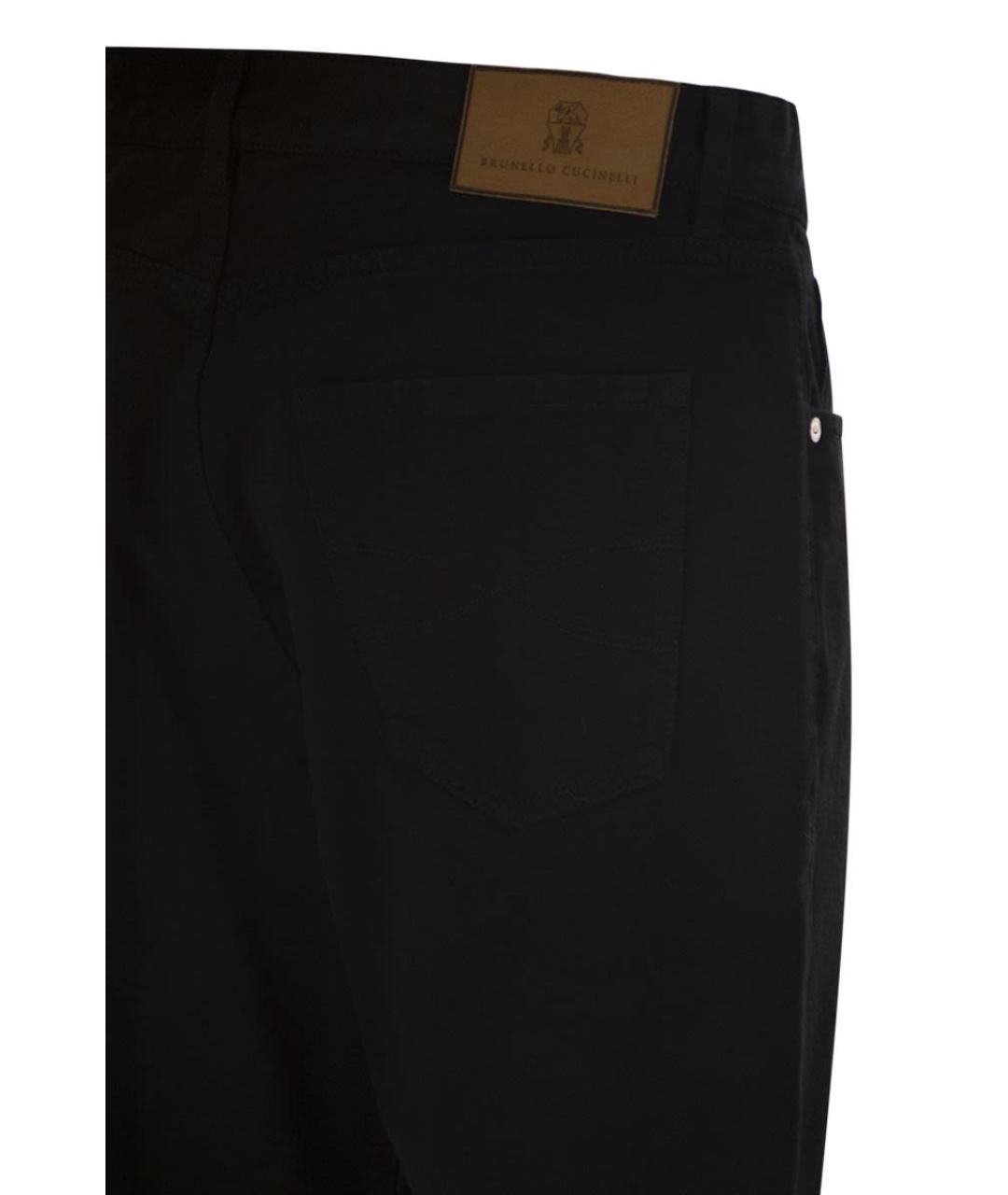 BRUNELLO CUCINELLI Черные хлопковые повседневные брюки, фото 4