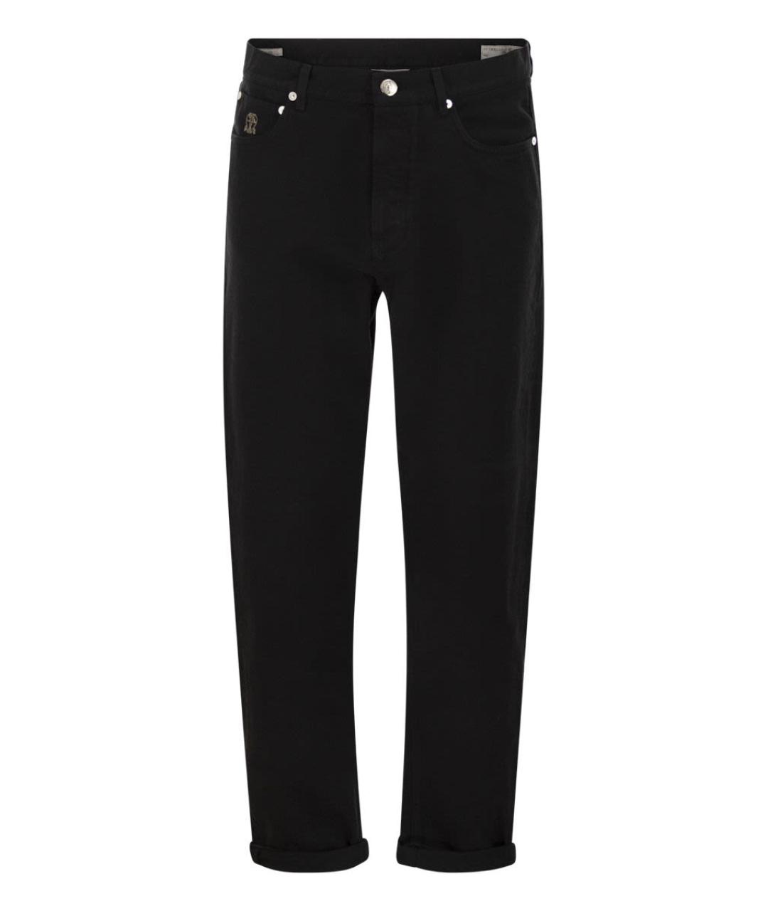 BRUNELLO CUCINELLI Черные хлопковые повседневные брюки, фото 1